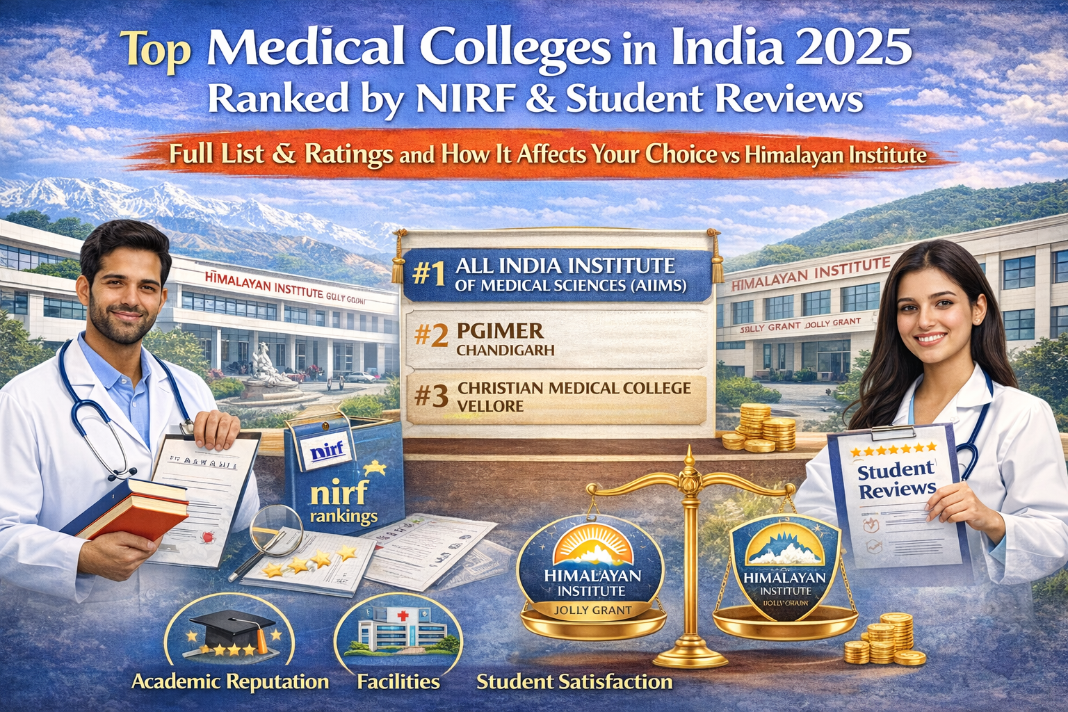 Top Medical Colleges in India 2025 Ranked by NIRF & Student Reviews – Full List & Ratings and How It Affects Your Choice vs Himalayan Institute